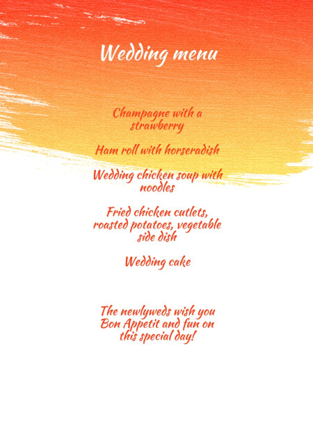 Wedding Menu Cards - Template ID 15635