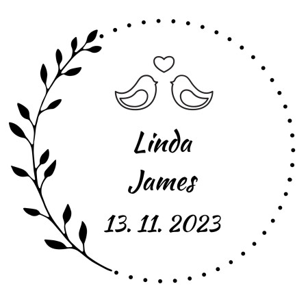 Round wedding stamp - Template ID 18426